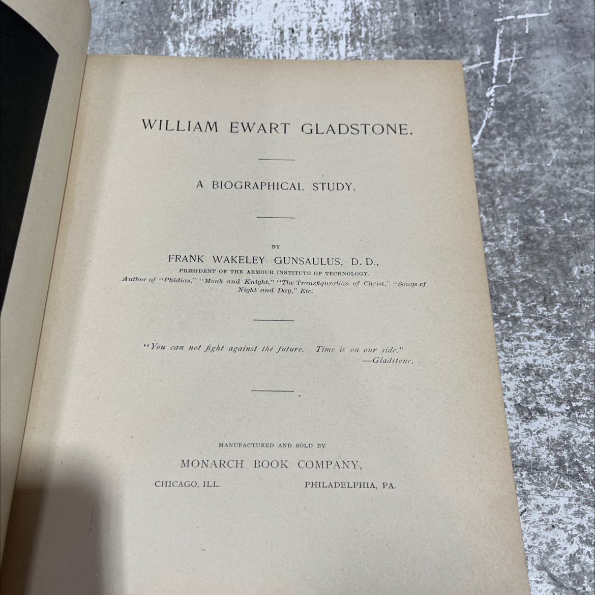 william ewart gladstone. a biographical study book, by frank wakeley gunsaulus, 1898 Leather image 2