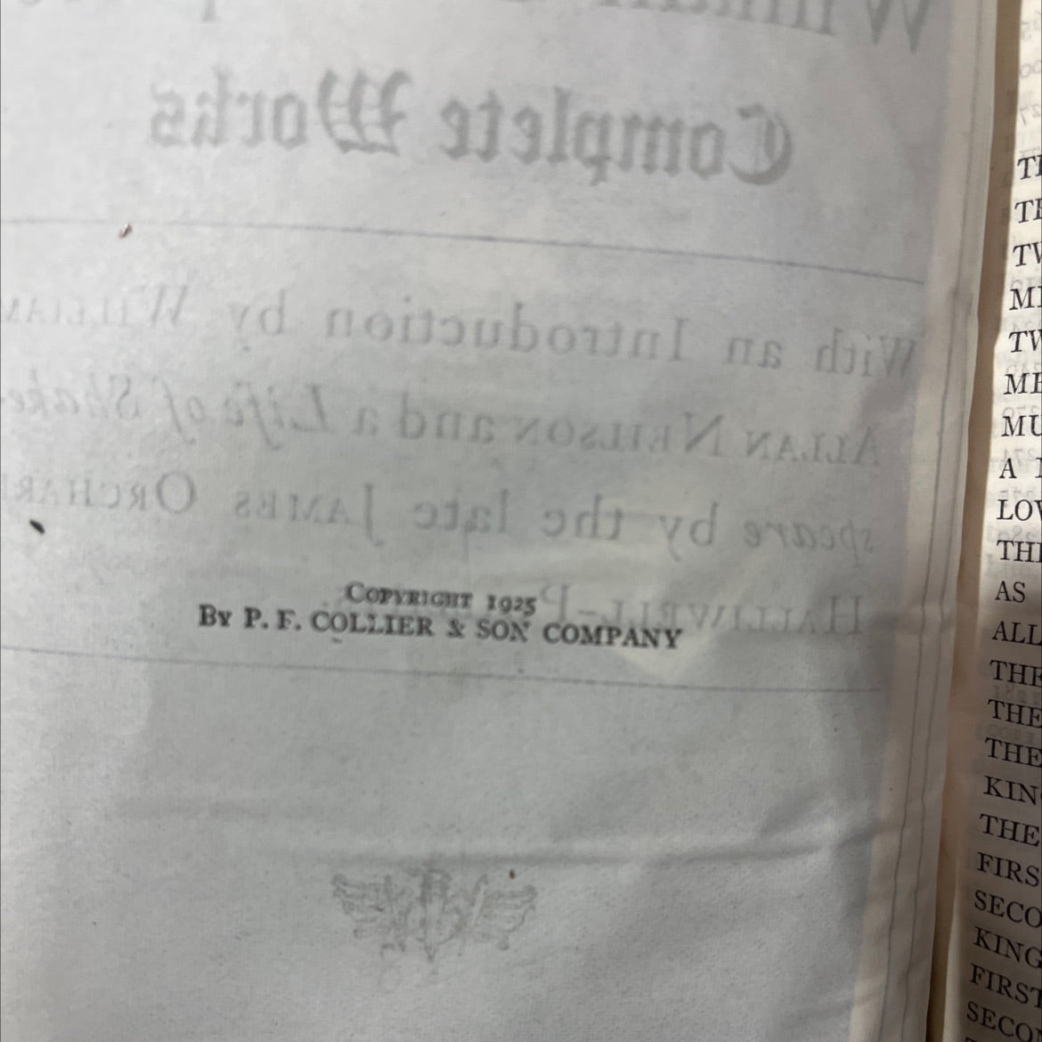william shakespeare complete works book, by william allan neilson, james orchard halliwell-phillipps, 1925 Leather image 3