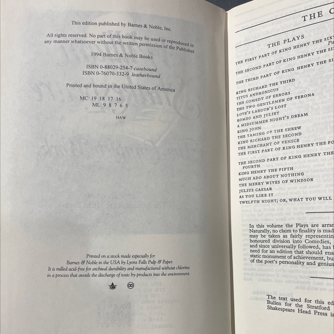 william shakespeare the complete works book, by william shakespeare, 1994 Leather image 3
