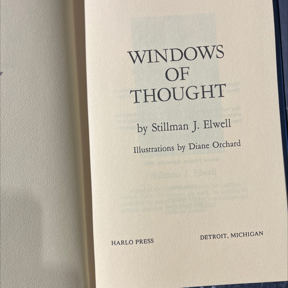 windows of thought book, by Stillman J. Elwell, 1984 Hardcover image 2