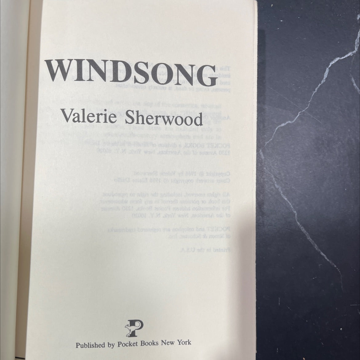windsong book, by Valerie Sherwood, 2009 Hardcover image 2