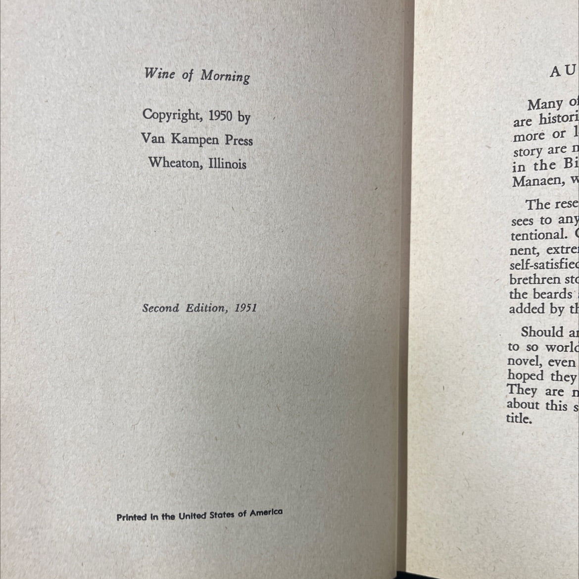 wine of morning book, by bob jones, jr., 1951 Hardcover image 3