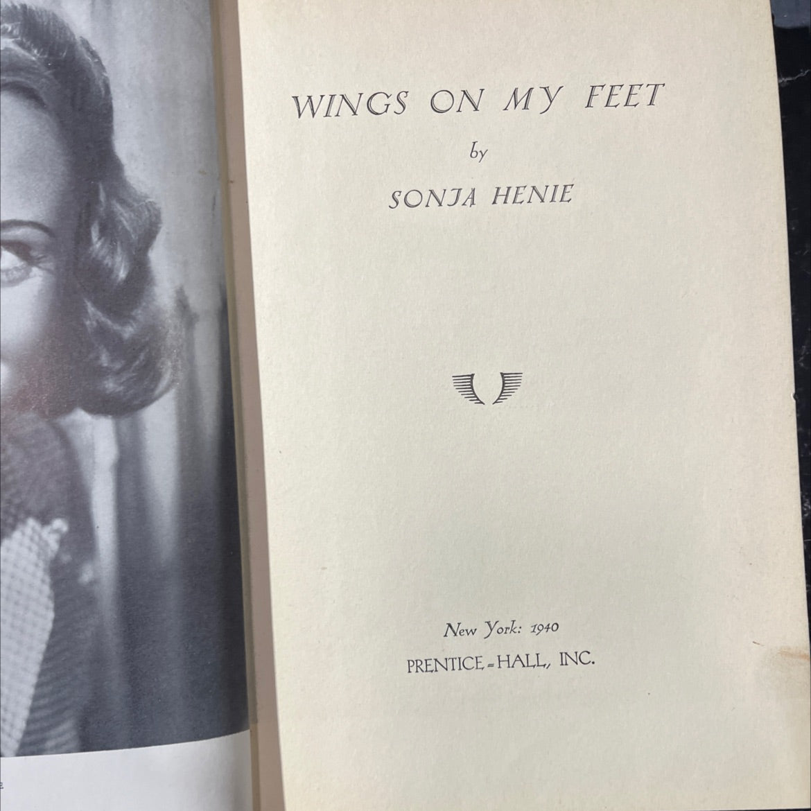wings on my feet book, by sonja henie, 1940 Hardcover image 2