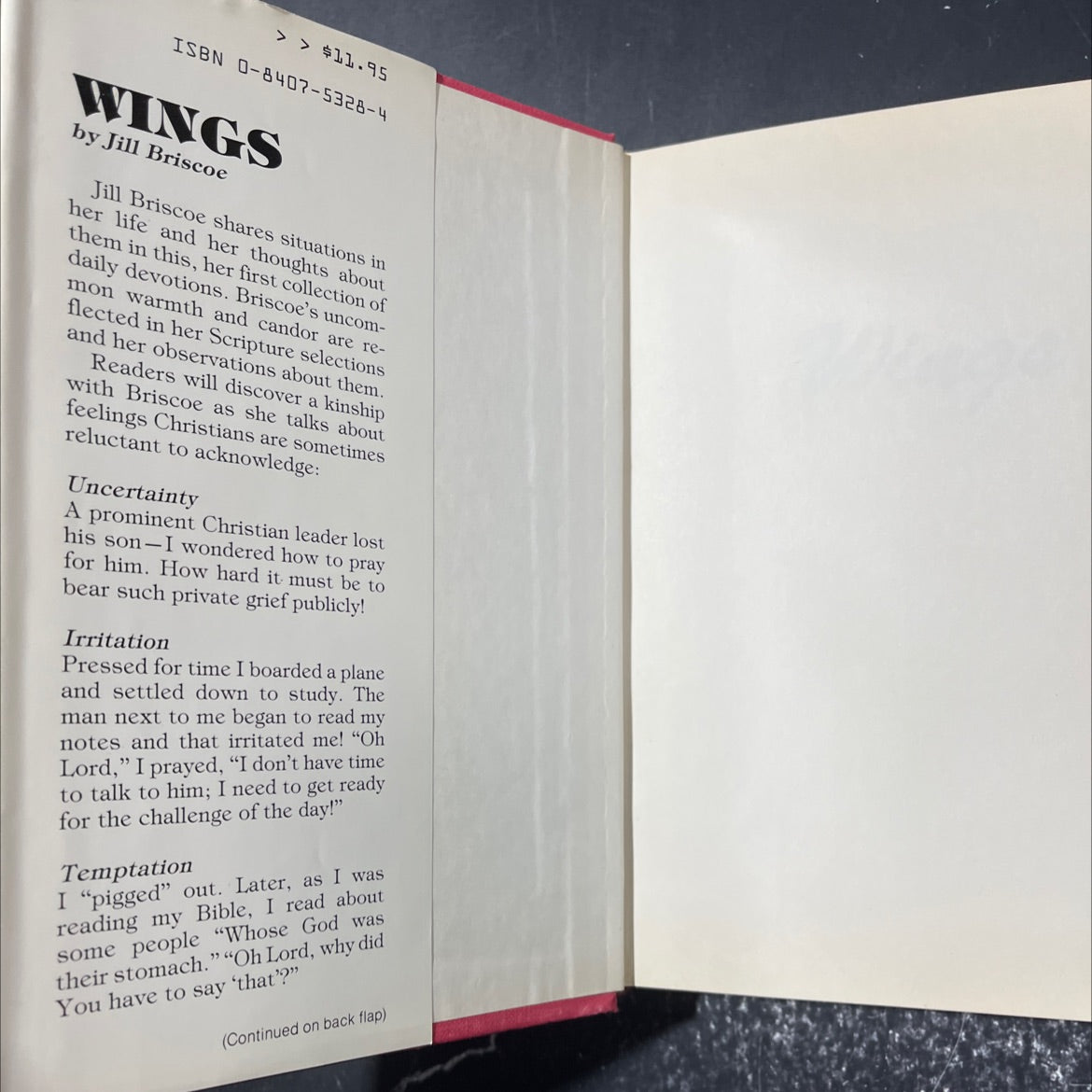 wings book, by Jill Briscoe, 1984 Hardcover image 4
