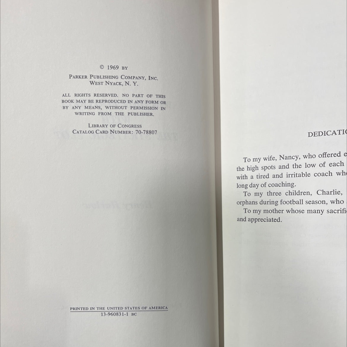 winning football with the strategic slot book, by henry harlow, 1969 Hardcover image 3