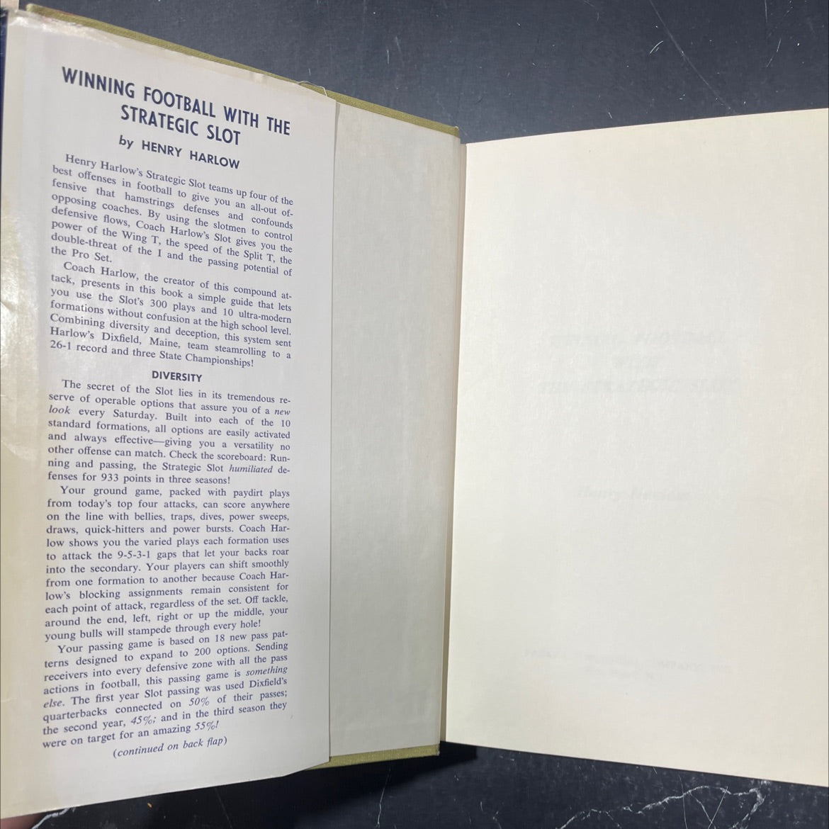 winning football with the strategic slot book, by henry harlow, 1969 Hardcover image 4