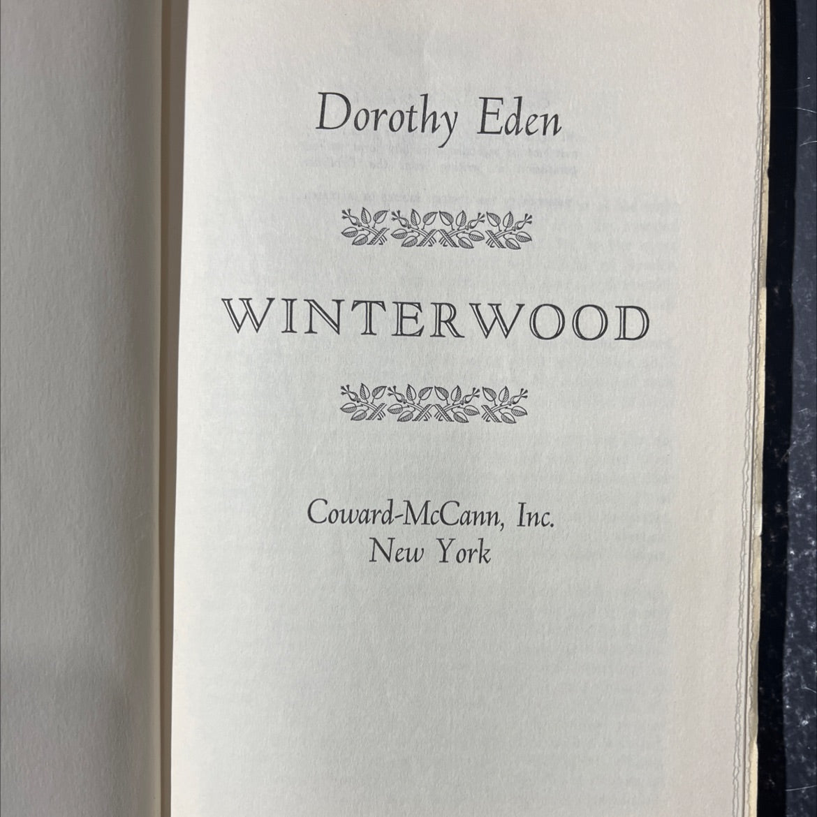 winterwood book, by dorothy eden, 1967 Hardcover image 2