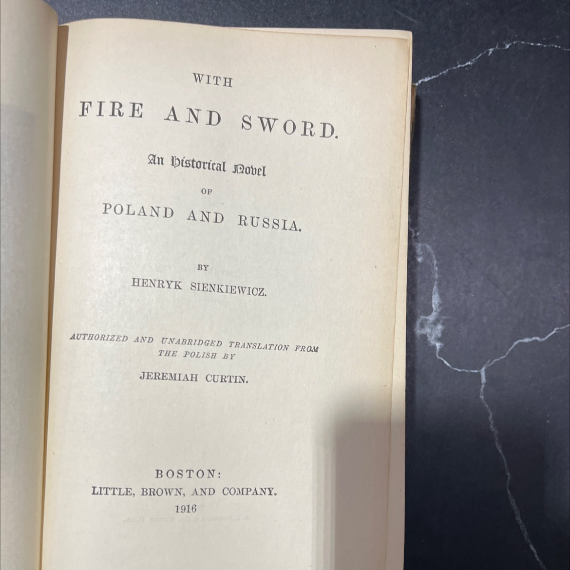 with fire and sword book, by henryk sienkiewicz, 1916 Hardcover image 2