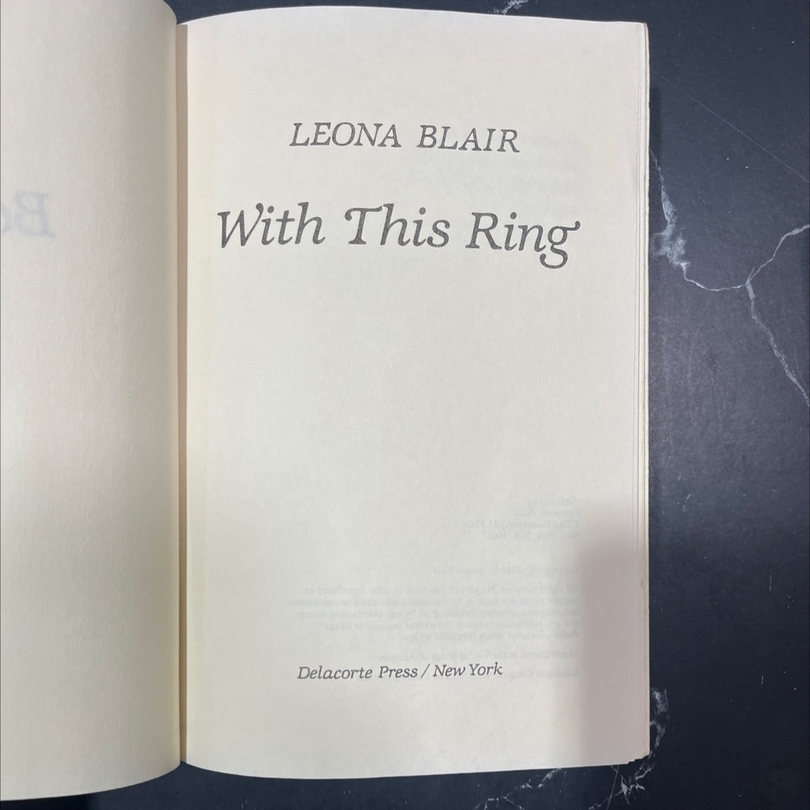 with this ring book, by leona blair, 1984 Hardcover image 2