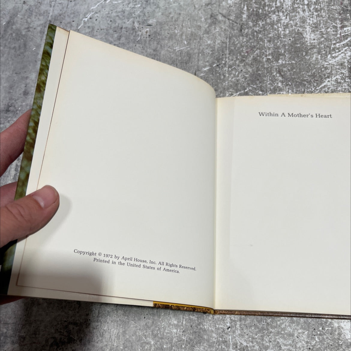 within a mother's heart book, by Glenna Sue Dudley, 1972 Hardcover image 3