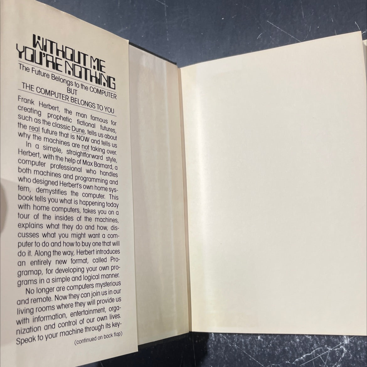 without me you're nothing book, by Frank Herbert, Max Barnard, 1980 Hardcover image 4