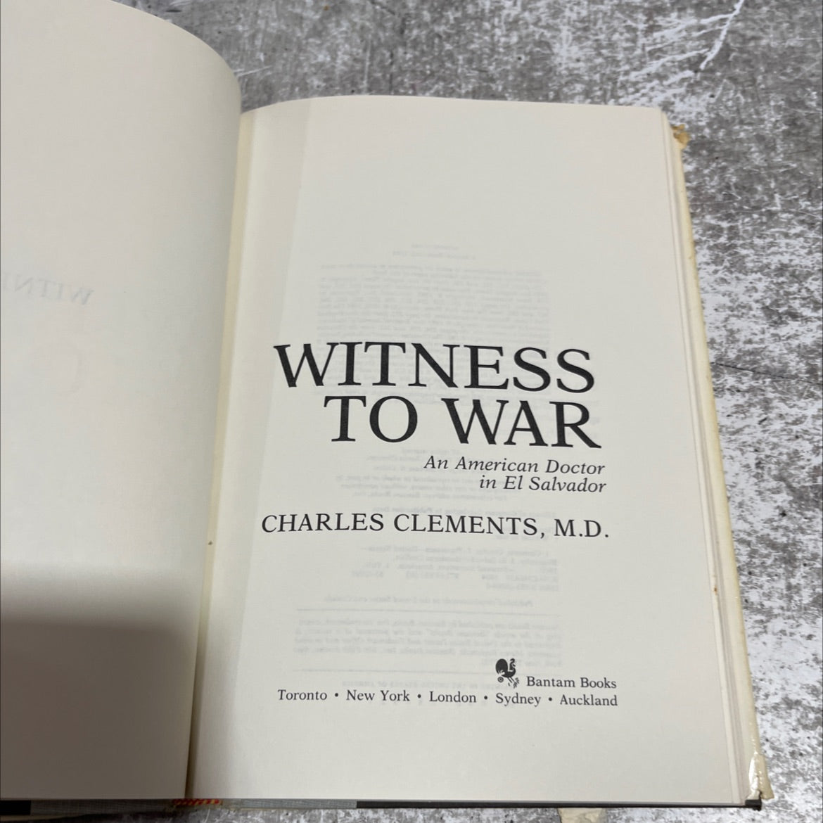 witness to war an american doctor in el salvador book, by charles clements, m.d., 1984 Hardcover image 2