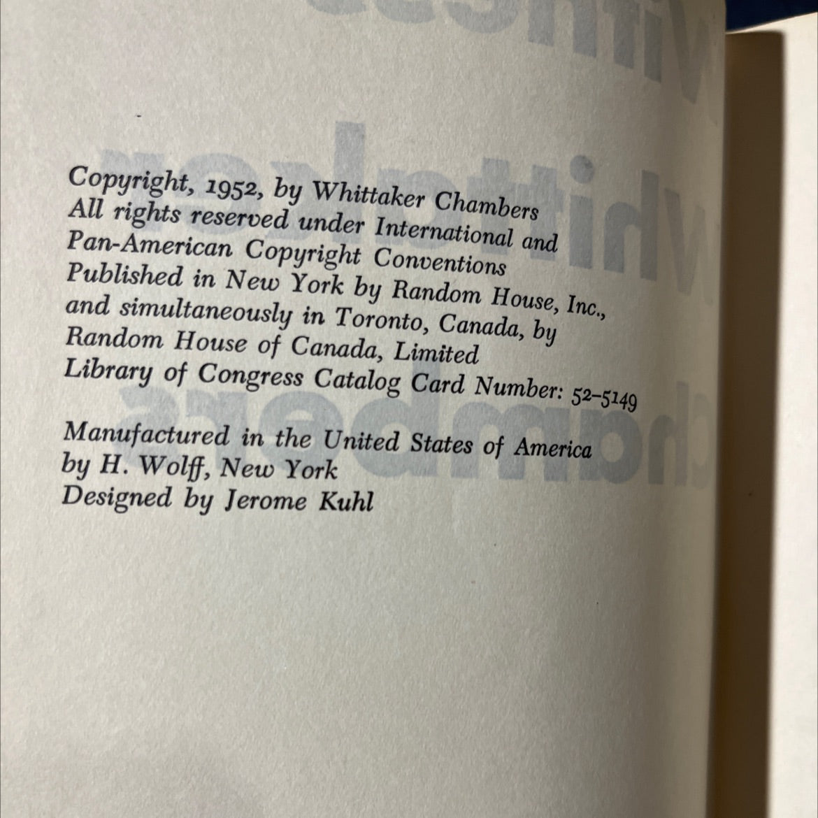 witness whittaker chambers book, by Whittaker Chambers, 1952 Hardcover image 3