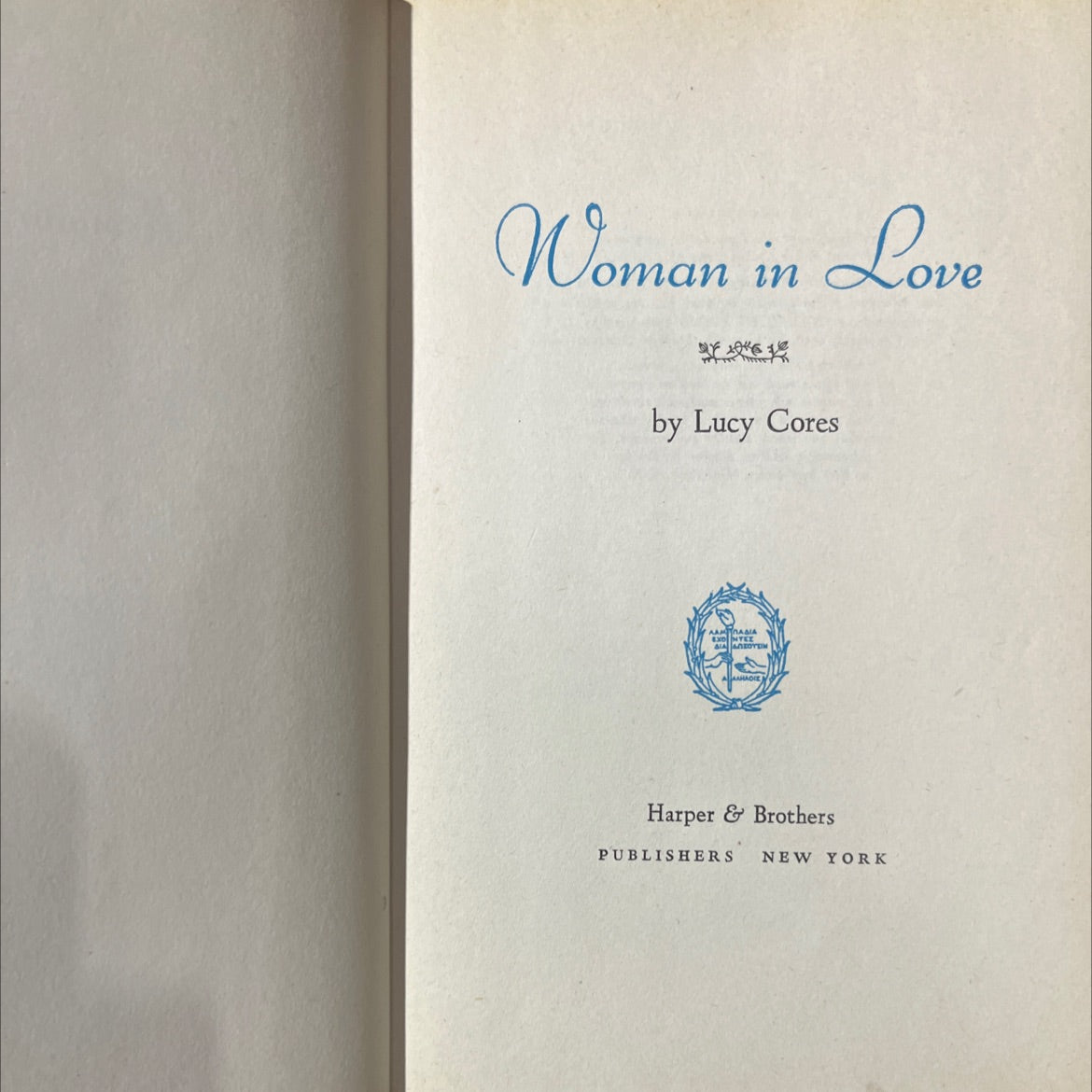 woman in love book, by lucy cores, 1951 Hardcover image 2
