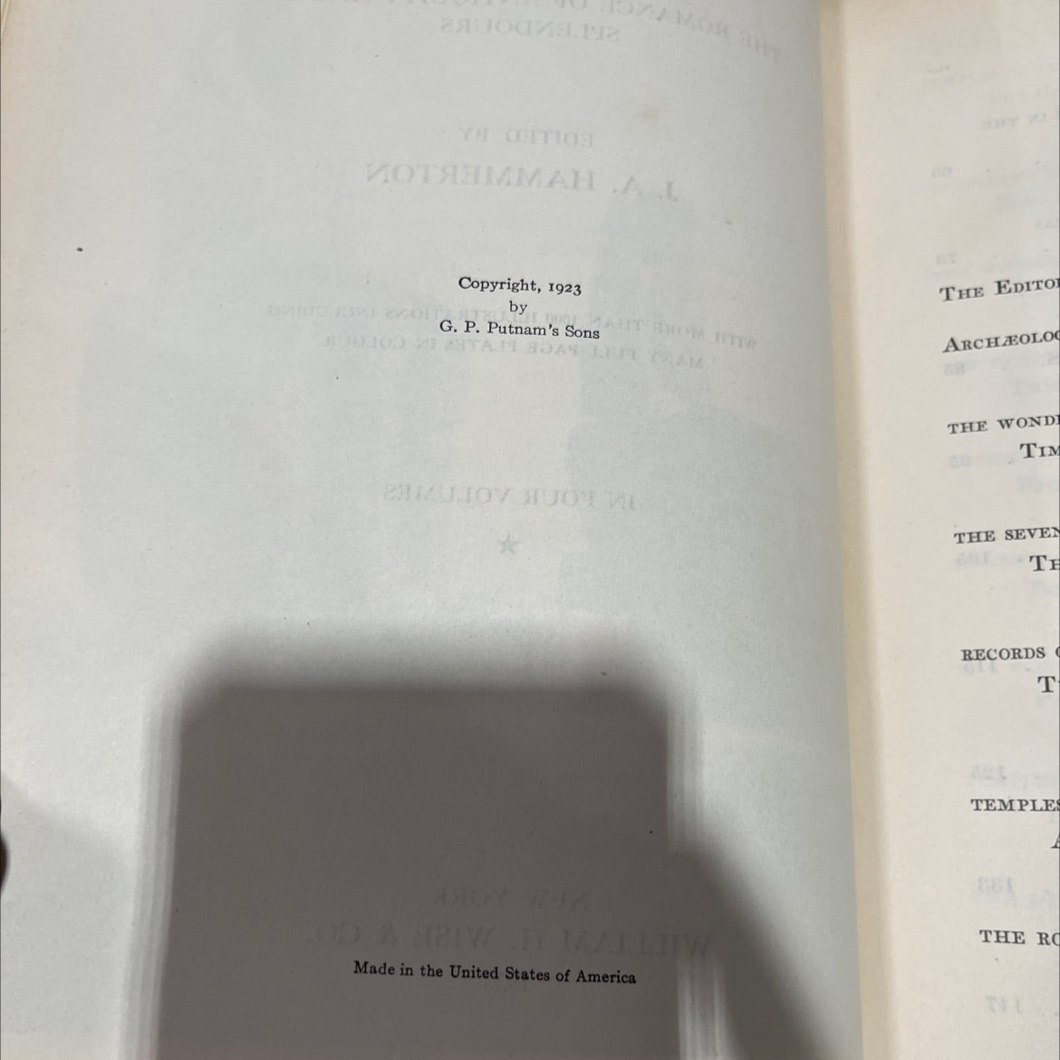 wonders of the past the romance of antiquity and its splendours book, by j. a. hammerton, 1933 Hardcover image 3