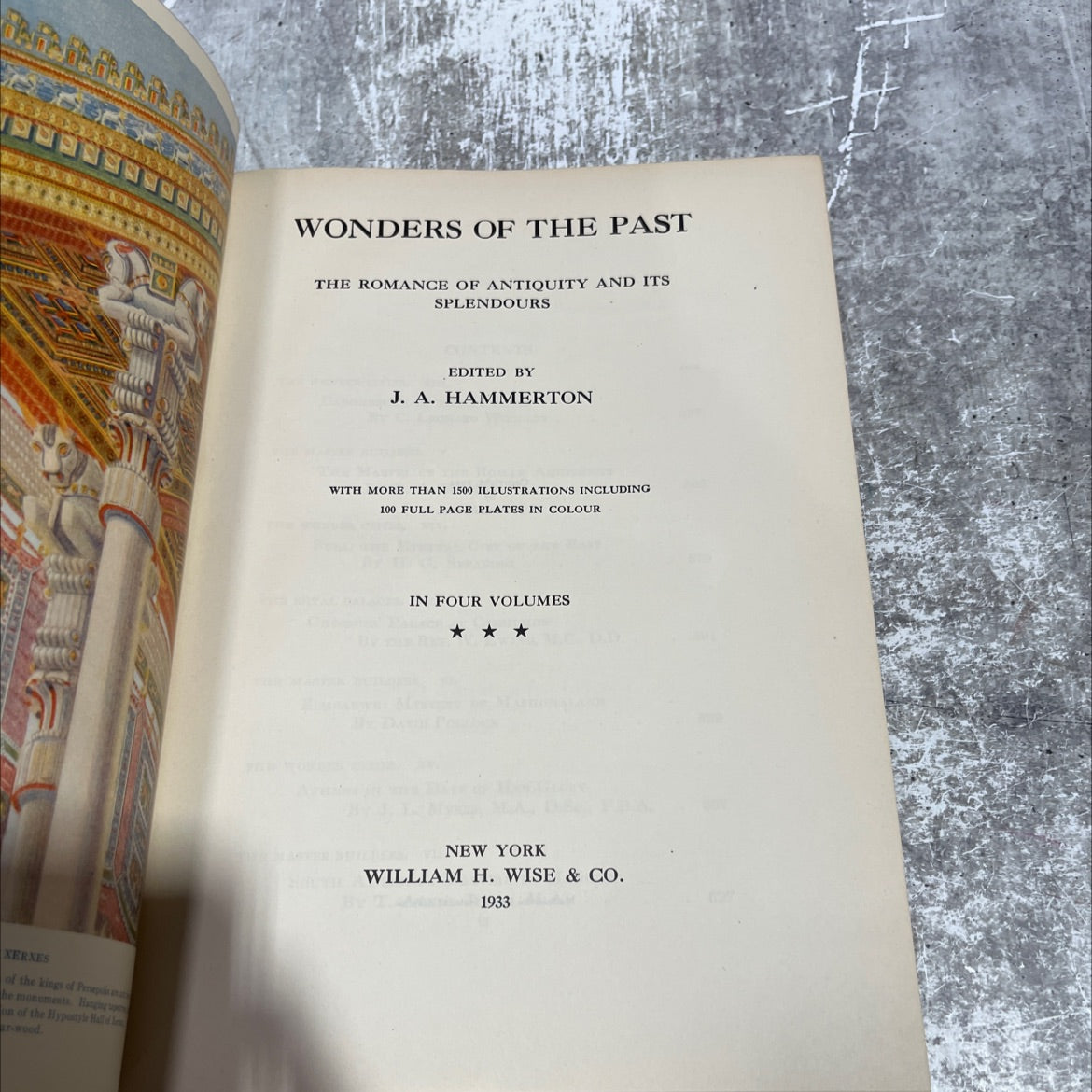 wonders of the past the romance of antiquity and its splendours book, by j. a. hammerton, 1933 Hardcover image 2