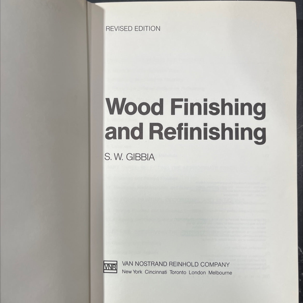 wood finishing and refinishing book, by s. w. gibbi, 1971 Hardcover image 2