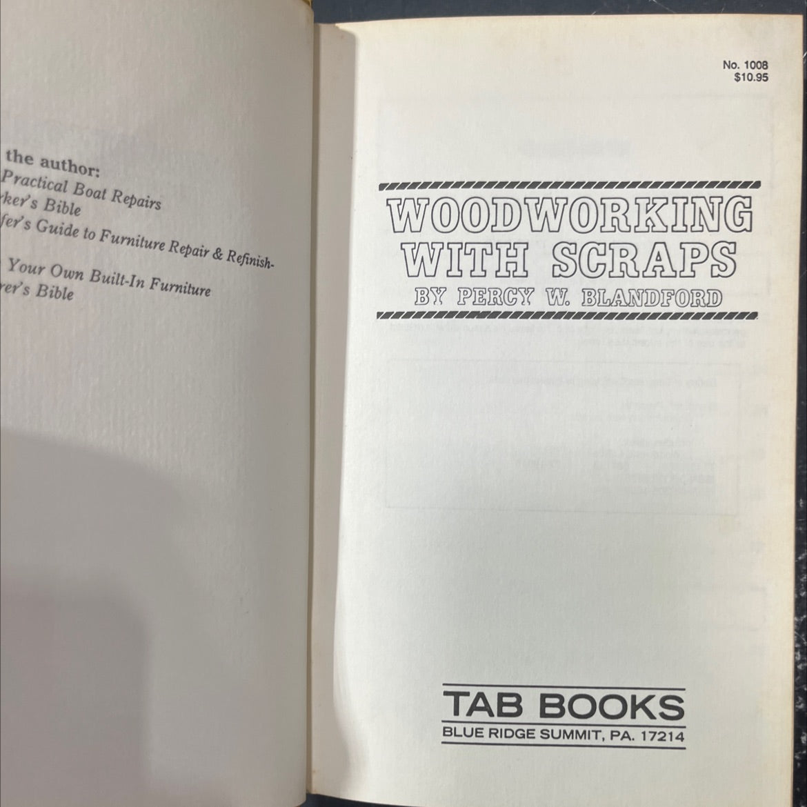 woodworking with scraps book, by Percy W. Blandford, 1978 Hardcover image 2