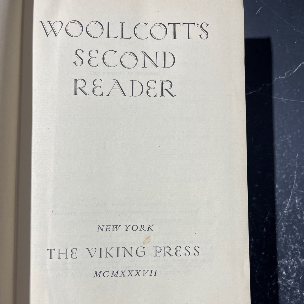 woollcott's second reader book, by alexander woollcott, 1937 Hardcover image 2