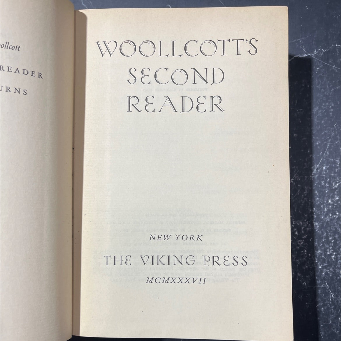 woollcott's second reader book, by alexander woollcott, 1937 Hardcover image 2