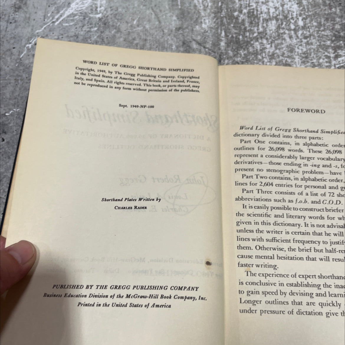 word list of gregg shorthand simplified book, by john robert gregg, louis a. leslie, charles e. zoubek, 1949 Hardcover image 3