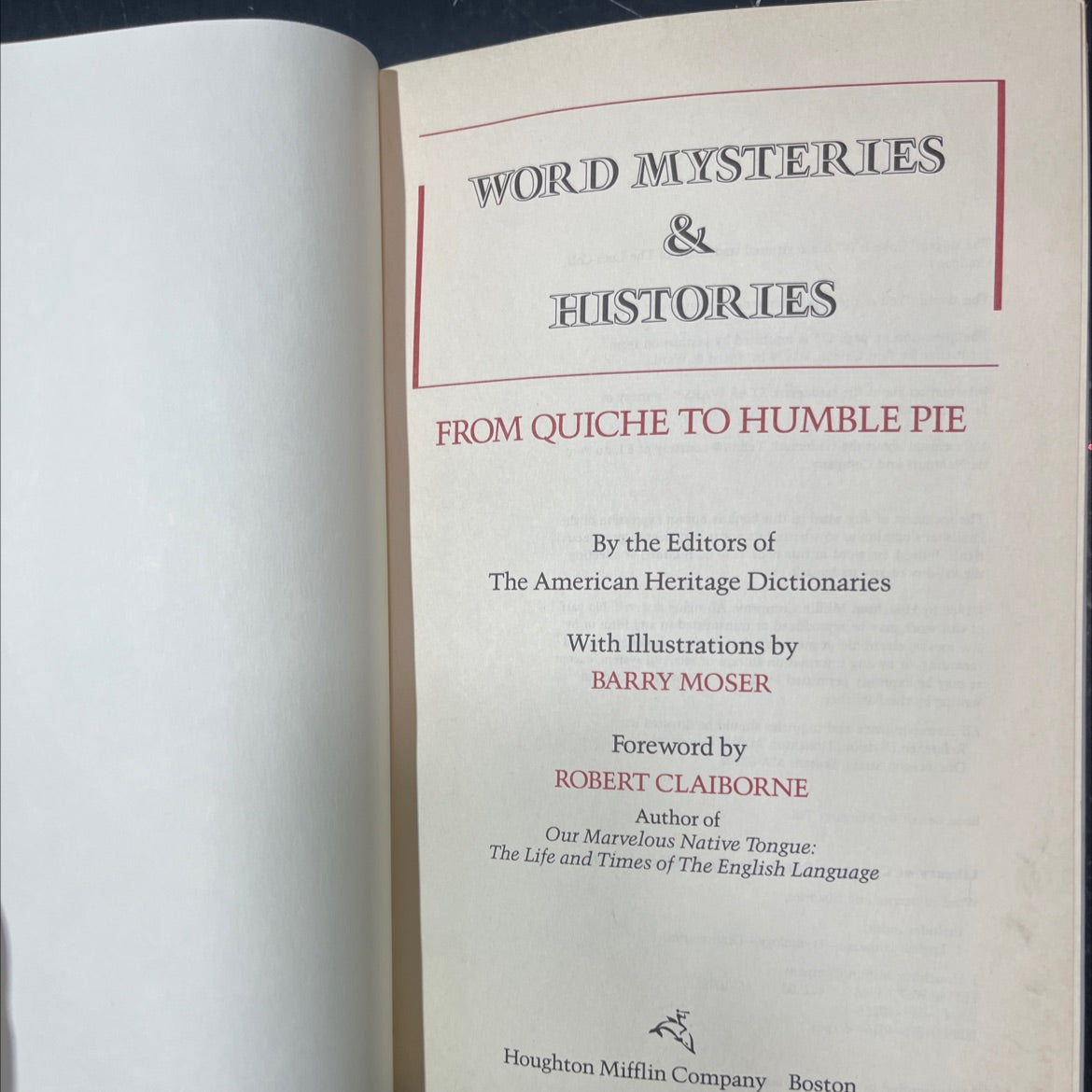 word mysteries & histories from quiche to humble pie book, by editors of the american heritage dictionaries, 1986 image 2