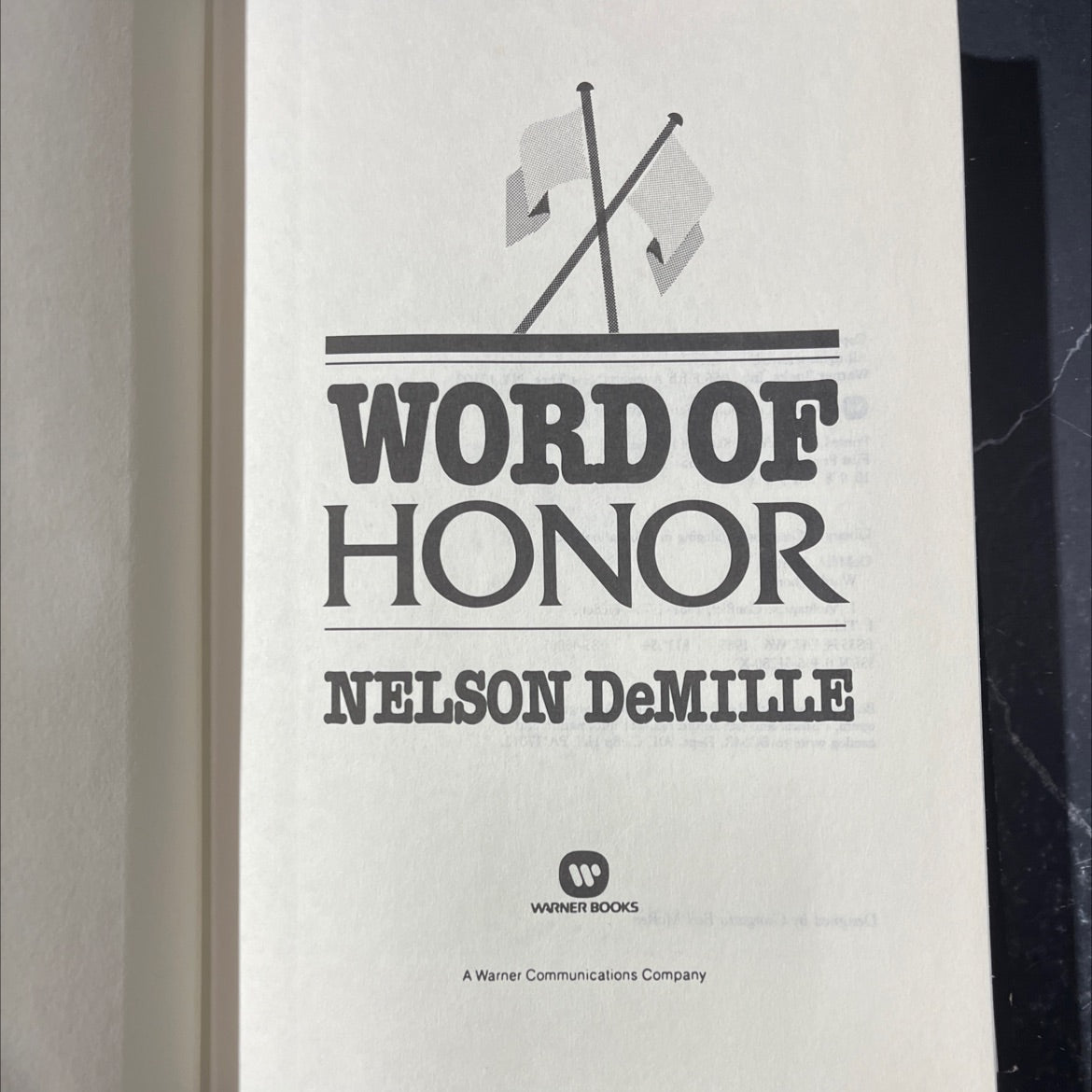 word of honor book, by nelson demille, 1985 Hardcover image 2