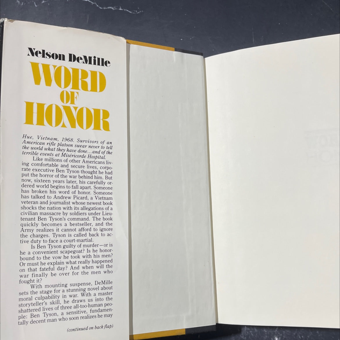 word of honor book, by nelson demille, 1985 Hardcover image 4