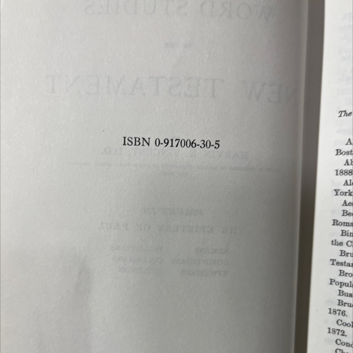 word studies in the new testament book, by marvin r. vincent, d.d., 1888 Hardcover image 3