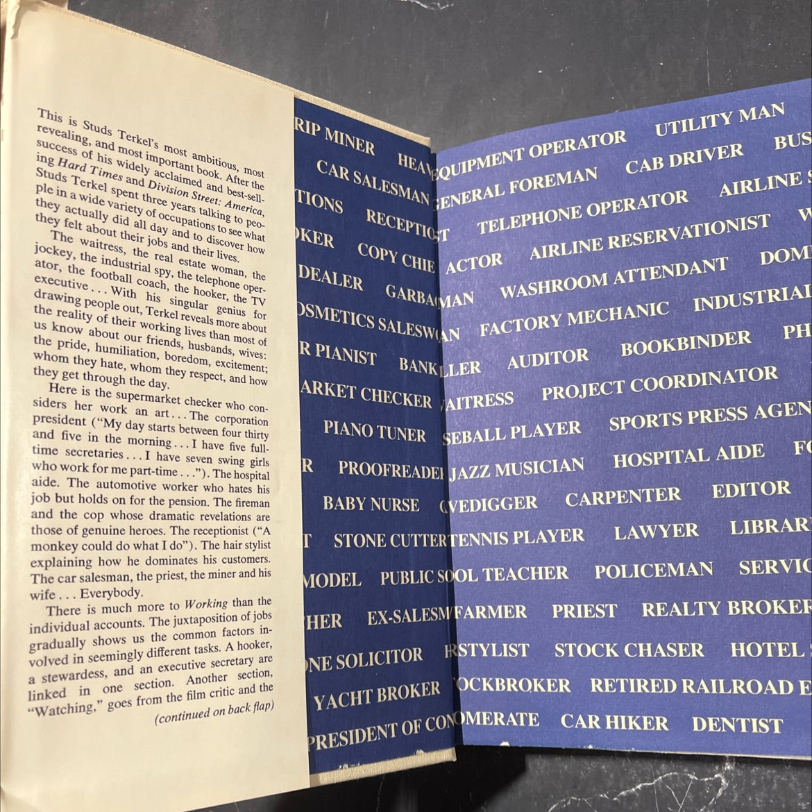 working: people talk about what they do all day and how they feel about what they do book, by studs terkel, 1974 image 4