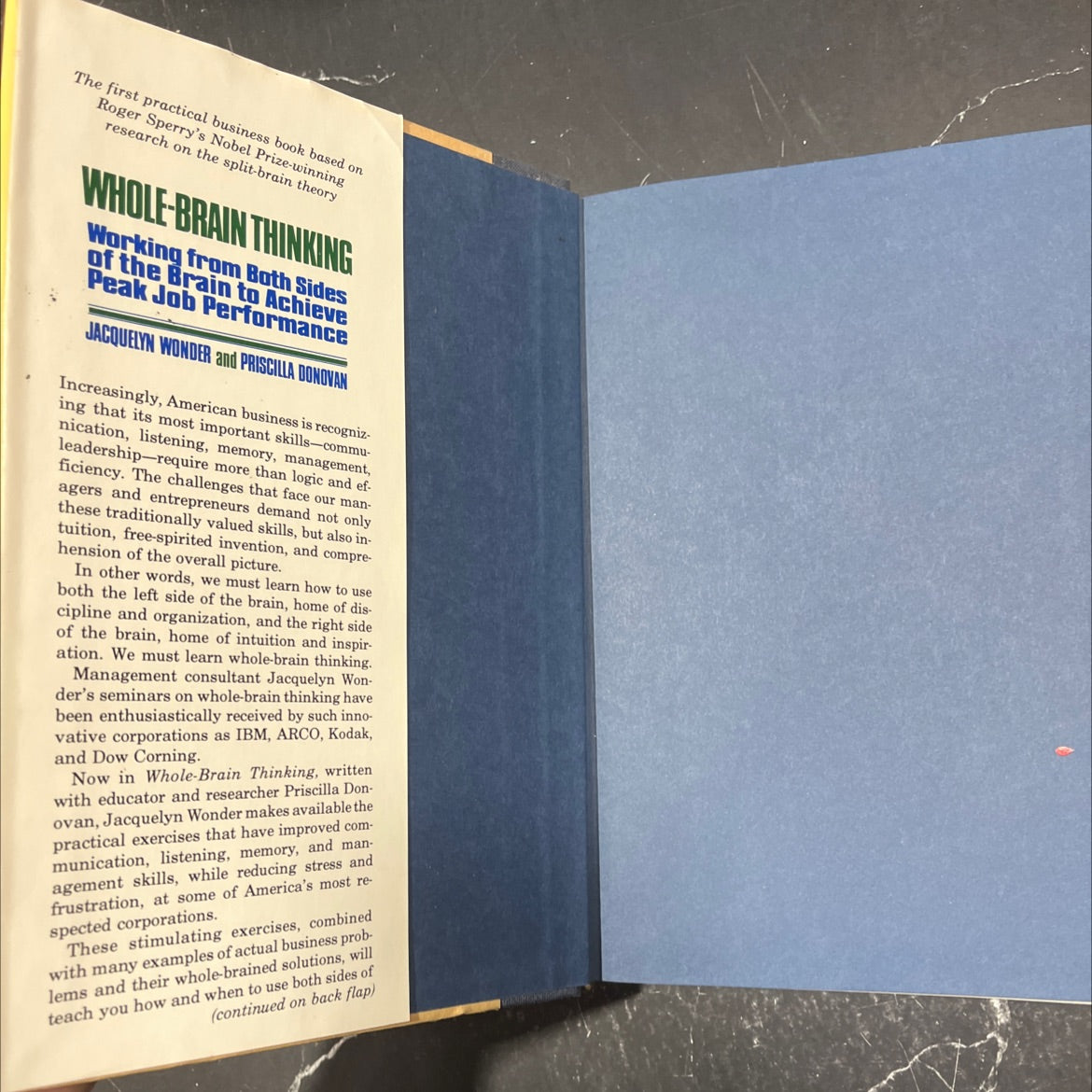 working from both sides of the brain book, by Jacquelyn Wonder and Priscilla Donovan, 1984 Hardcover image 4