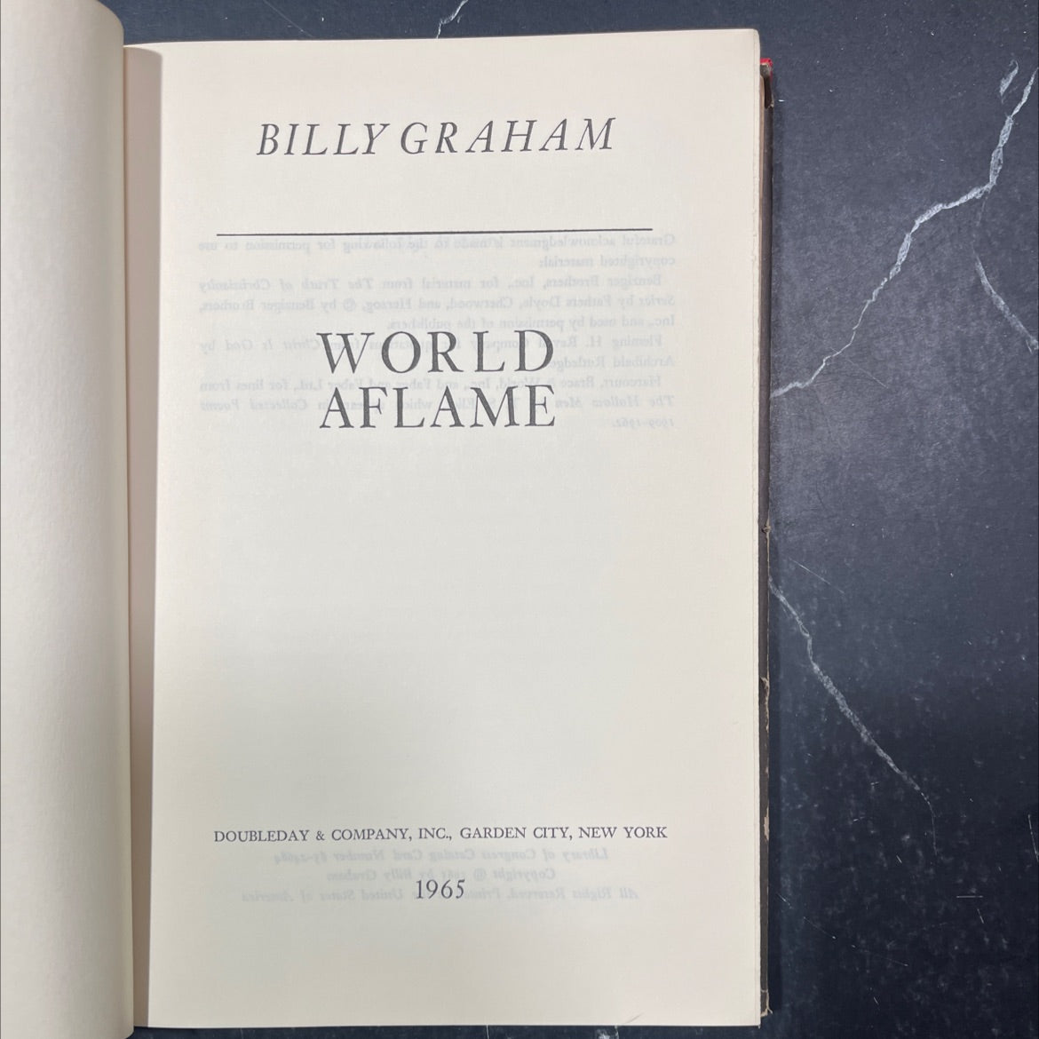 world aflame book, by billy graham, 1965 Hardcover image 2