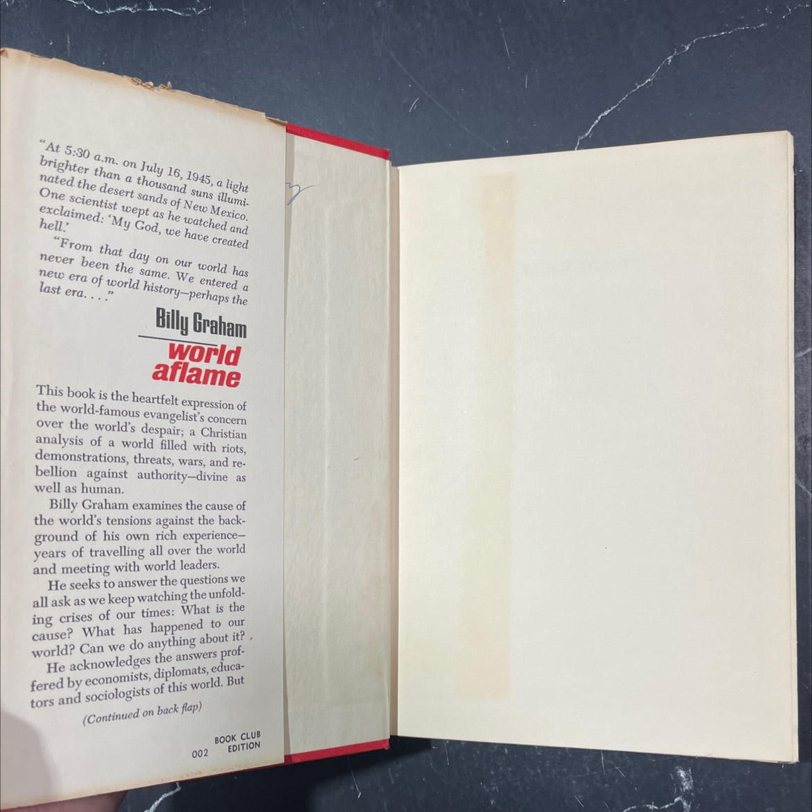 world aflame book, by billy graham, 1965 Hardcover image 4