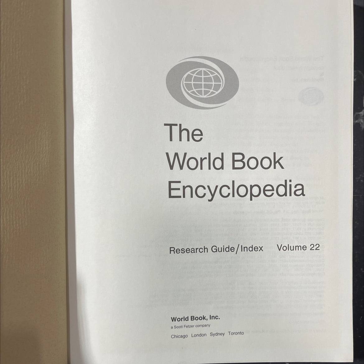world book encyclopedia research guide/index volume 22 book, by world book, inc., 1987 Hardcover image 2