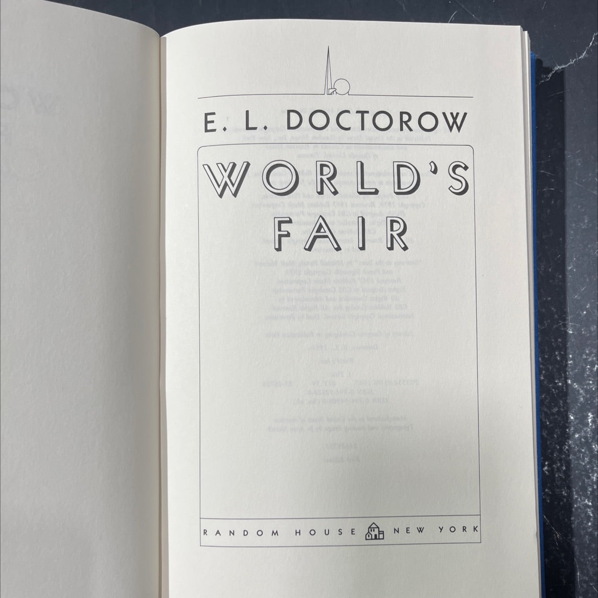 world's fair book, by E. L. Doctorow, 1985 Hardcover image 2