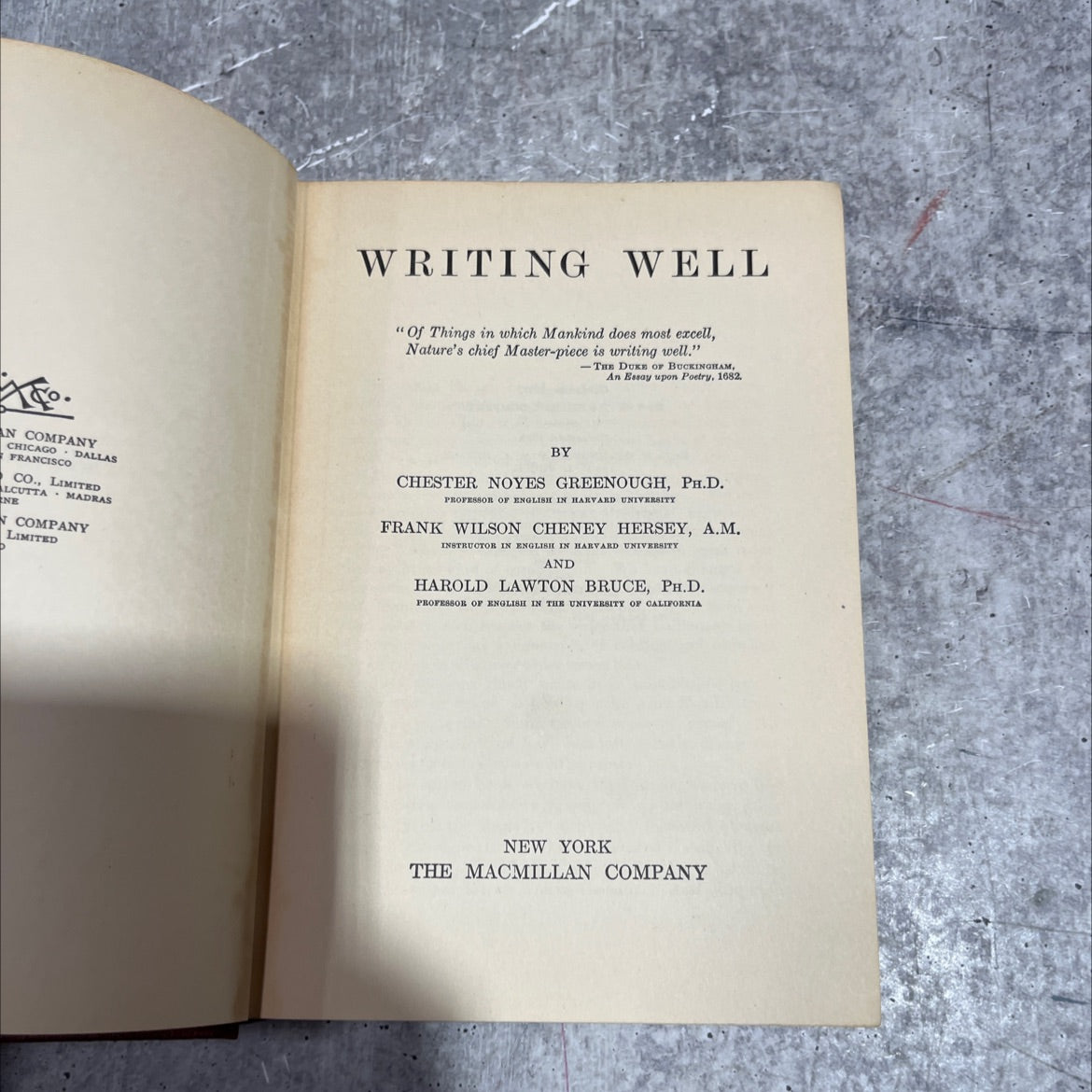 writing well book, by chester noyes greenough, frank wilson cheney hersey, harold lawton bruce, 1932 Hardcover image 2