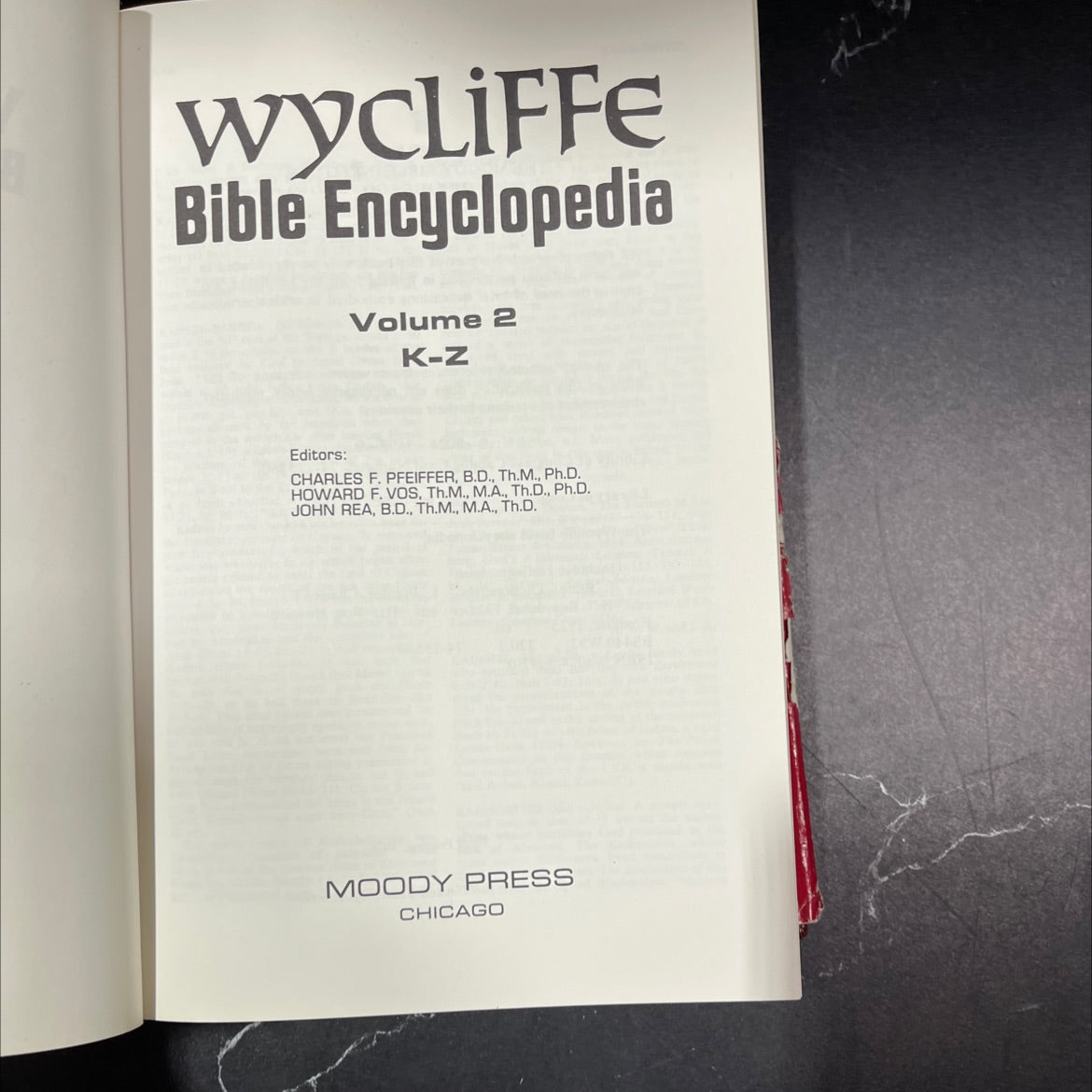 wycliffe bible encyclopedia volume 2 k-z book, by charles f. pfeiffer, howard f. vos, john rea, 1975 Hardcover image 2