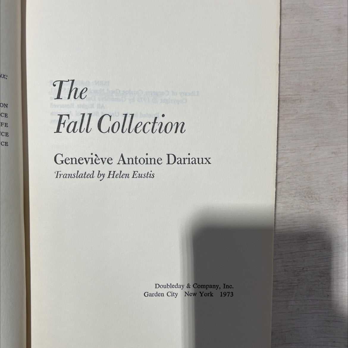 x: the m821 on ce fe ce ce to di fall collection book, by geneviève antoine dariaux, 1973 Hardcover, First Edition, image 2