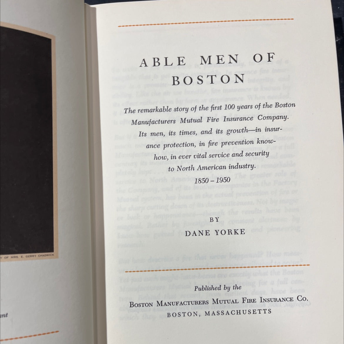 y of mrs e gerry chadwick book, by dane yorke, 1950 Hardcover image 2
