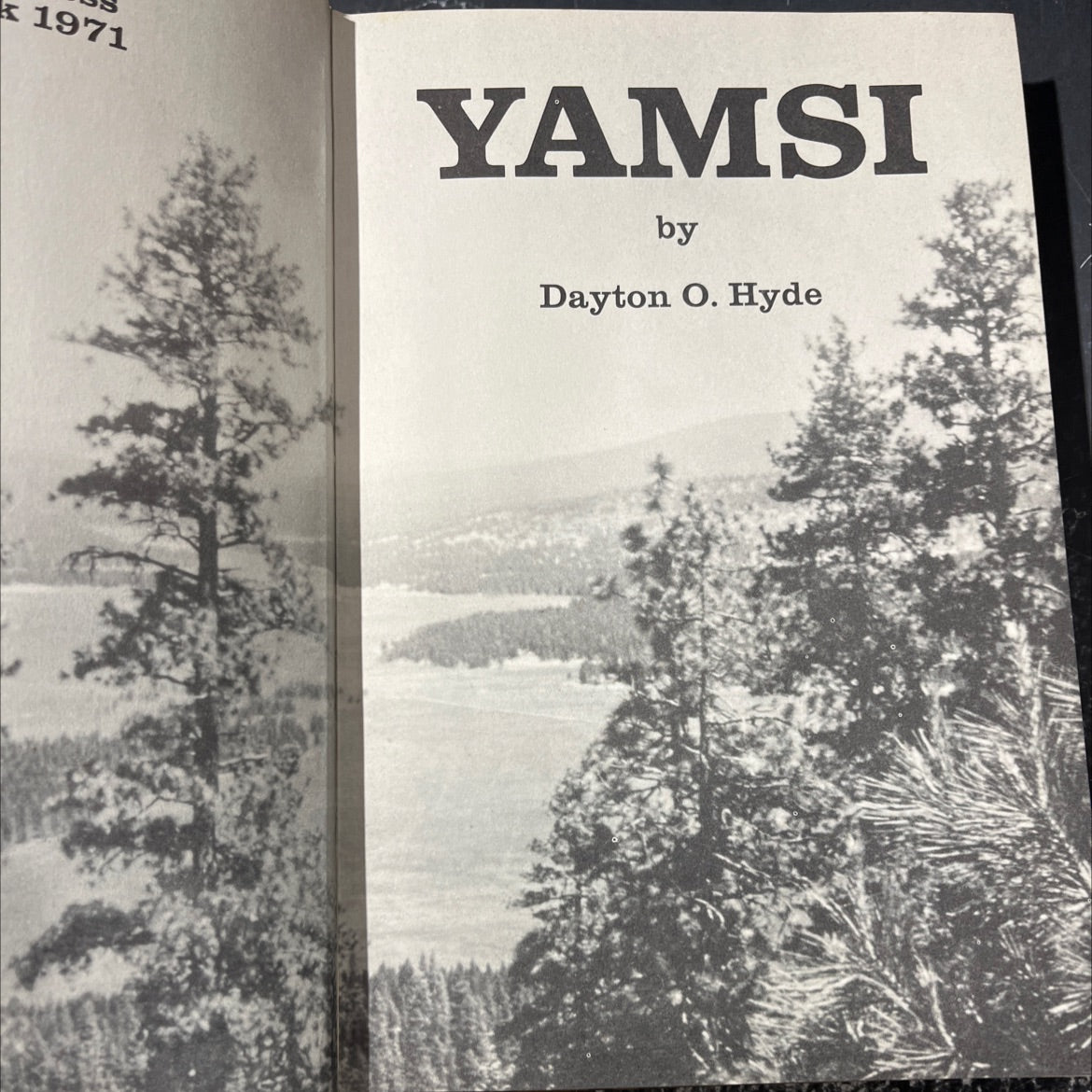 yamsi book, by dayton o. hyde, 1971 Hardcover image 2