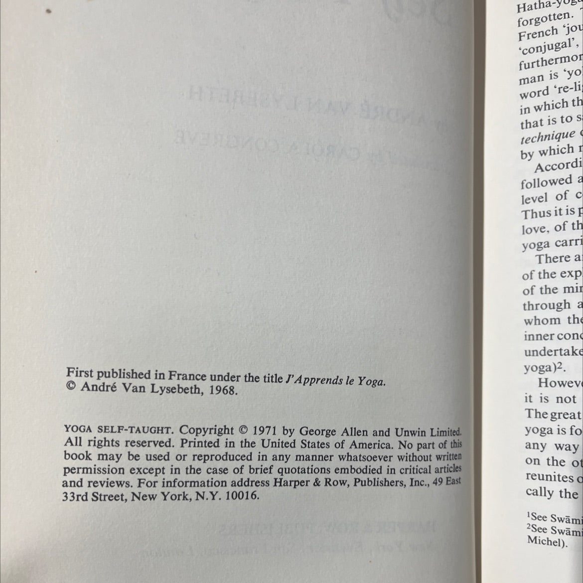 yoga self-taught book, by andré van lysebeth, 1971 Hardcover image 3