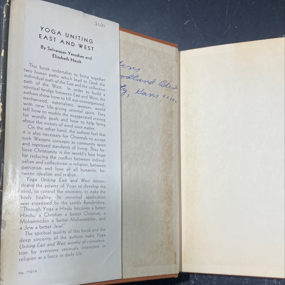 yoga uniting east and west book, by selvarajan yesudian and elisabeth haich, 1956 Hardcover image 4