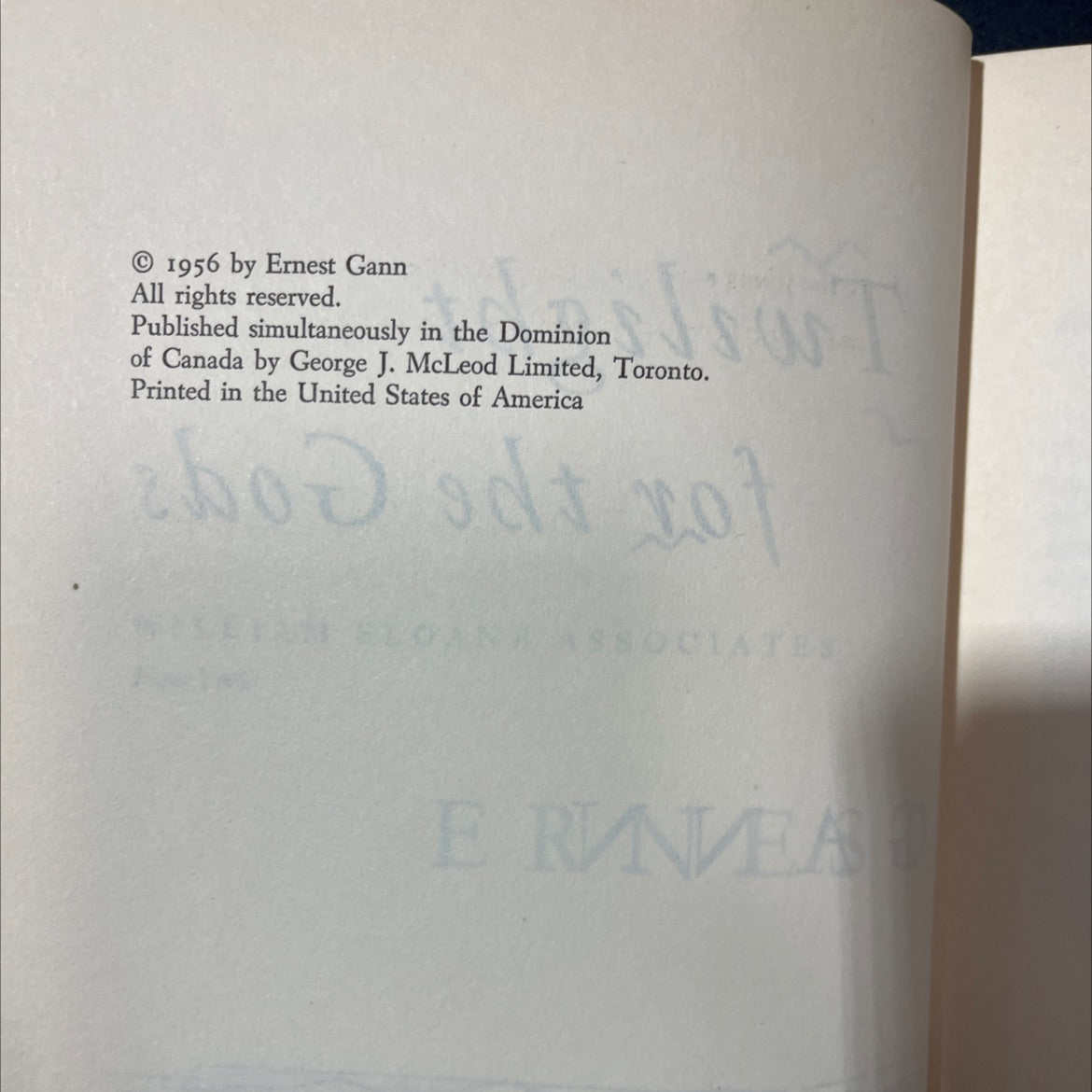 york twilight for the gods book, by ernest gann, 1956 Hardcover image 3
