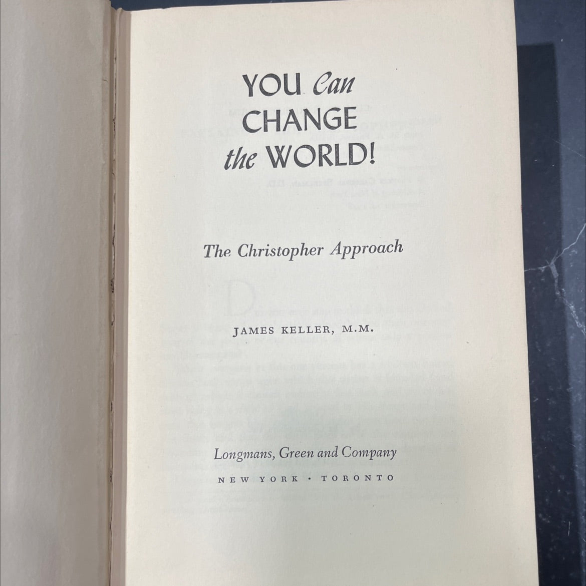 you can change the world! the christopher approach book, by james keller, m.m., 1948 Hardcover image 2