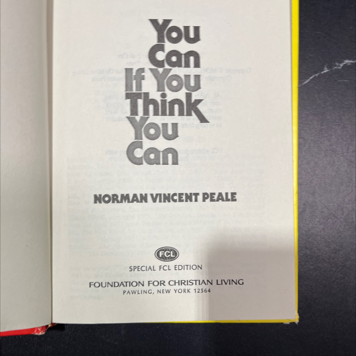 you can if you think you can book, by norman vincent peale, 1984 Hardcover, Vintage image 2