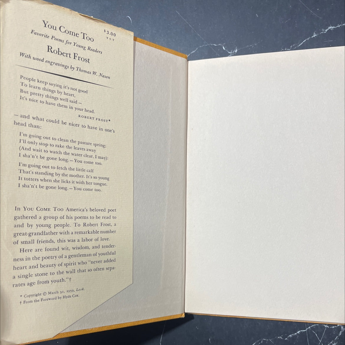 you come too favorite poems for young readers book, by robert frost, 1959 Hardcover image 4