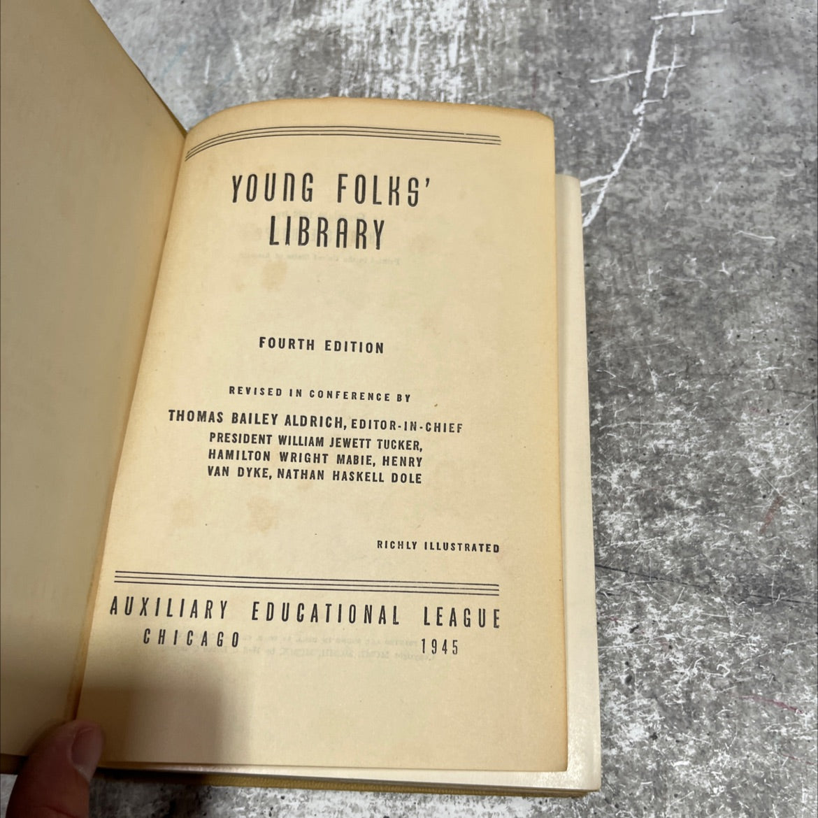 young folks' library fourth edition revised in conference book, by thomas bailey aldrich, 1945 Hardcover image 2