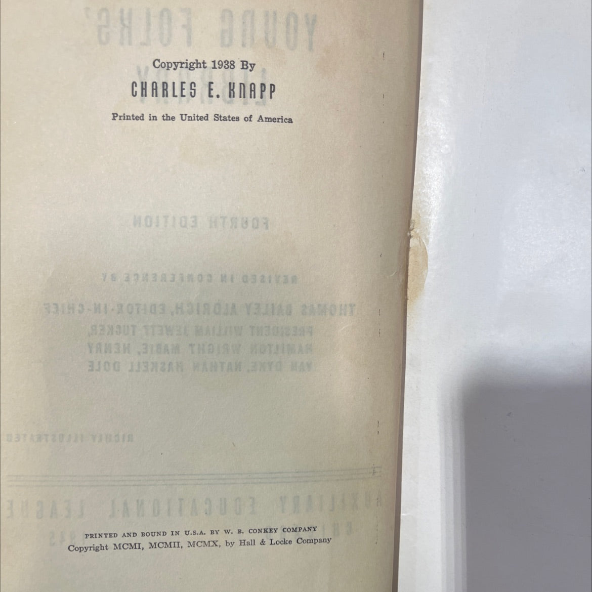 young folks' library fourth edition revised in conference book, by thomas bailey aldrich, 1945 Hardcover image 3
