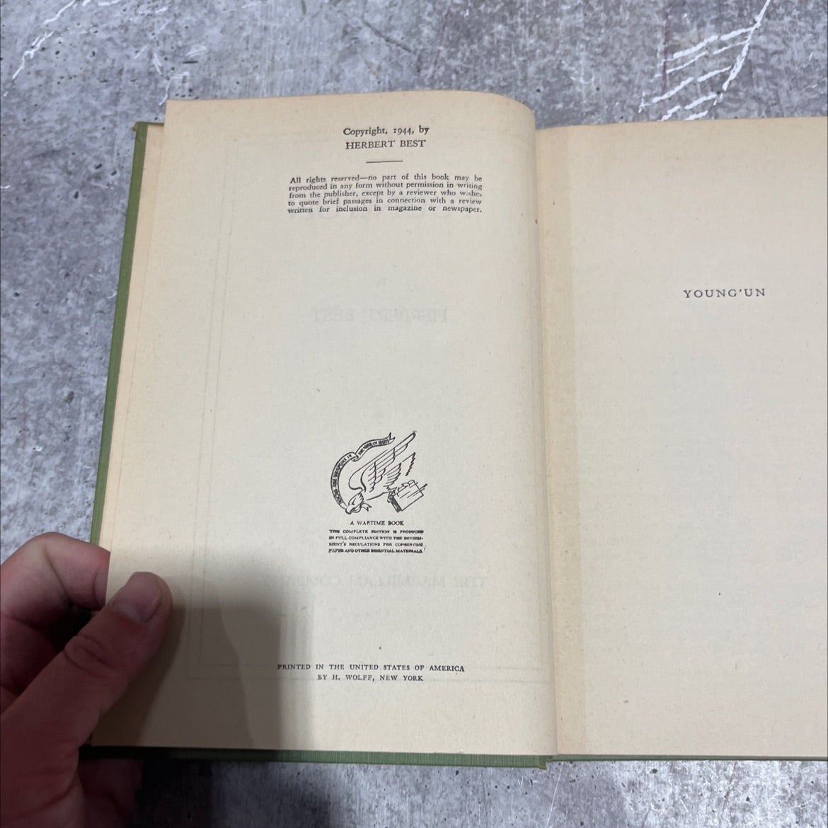 young'un book, by herbert best, 1944 Hardcover image 3