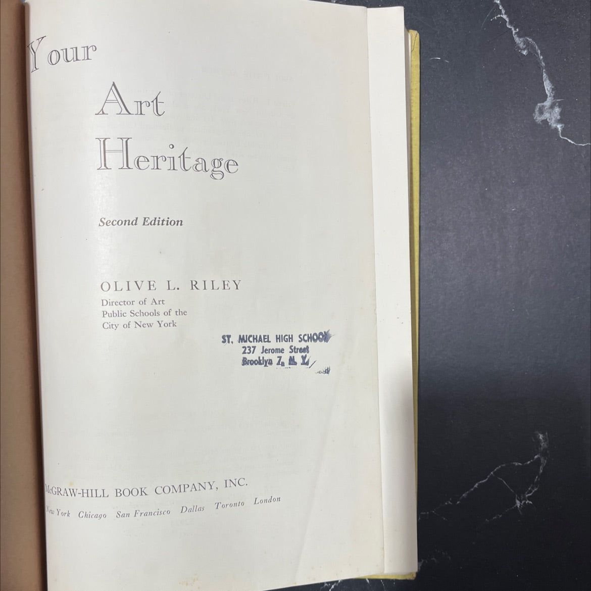 your art heritage book, by olive l. riley, 1963 Hardcover image 2